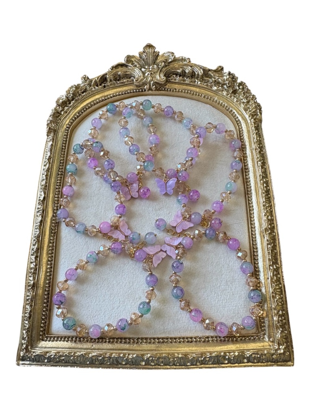 New Glass Bead Bracelets with Pearlized Butterflies in Multicolor $6 each - Picture 5 of 7